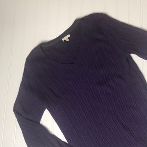 Long sleeve ribbed knit sweater